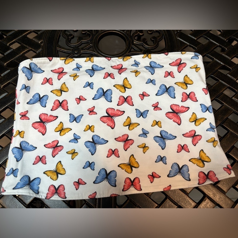 Colorful Butterfly Print Tube-top size medium